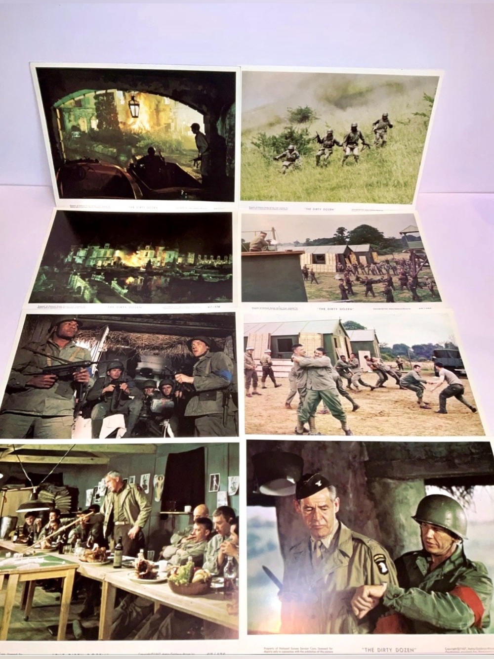 The Dirty Dozen 1967 Original Lobby Card Set of 8 Lee Marvin Bronson War Movie